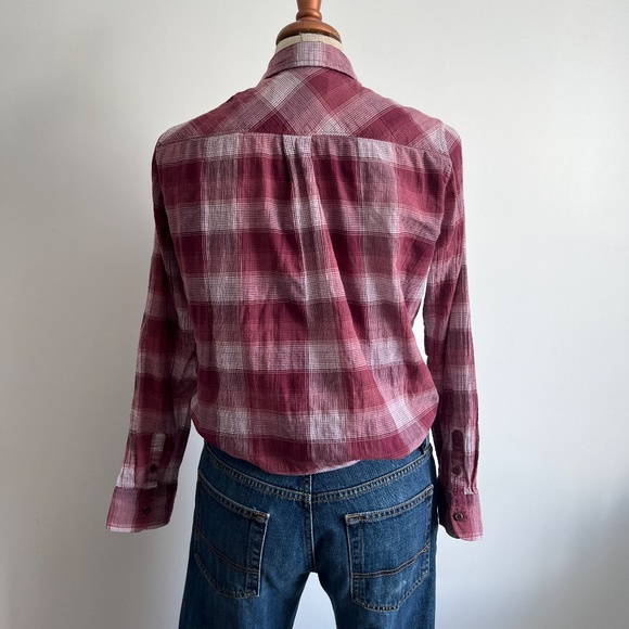 WindRiver - Pink & White Checkered Long Sleeve Button Down Shirt - Picture 3 of 7